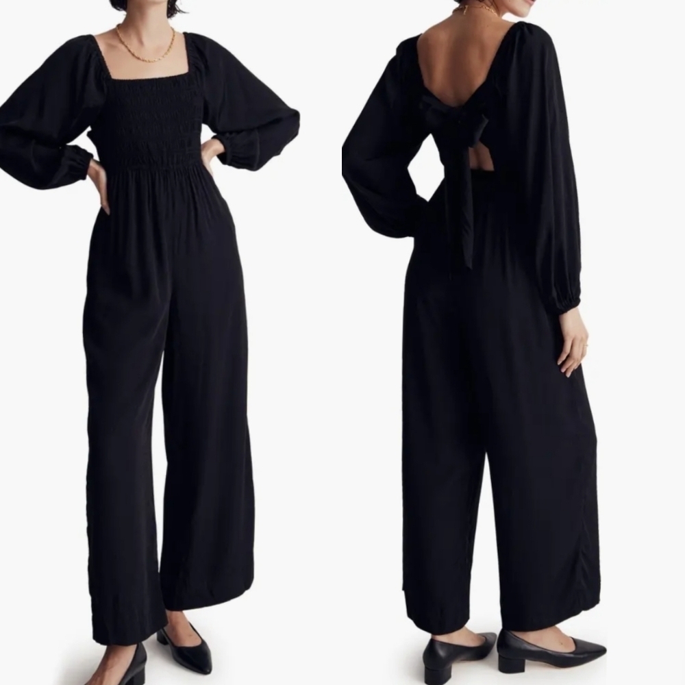 Madewell Lucie Jacquard Star Tie Back Jumpsuit